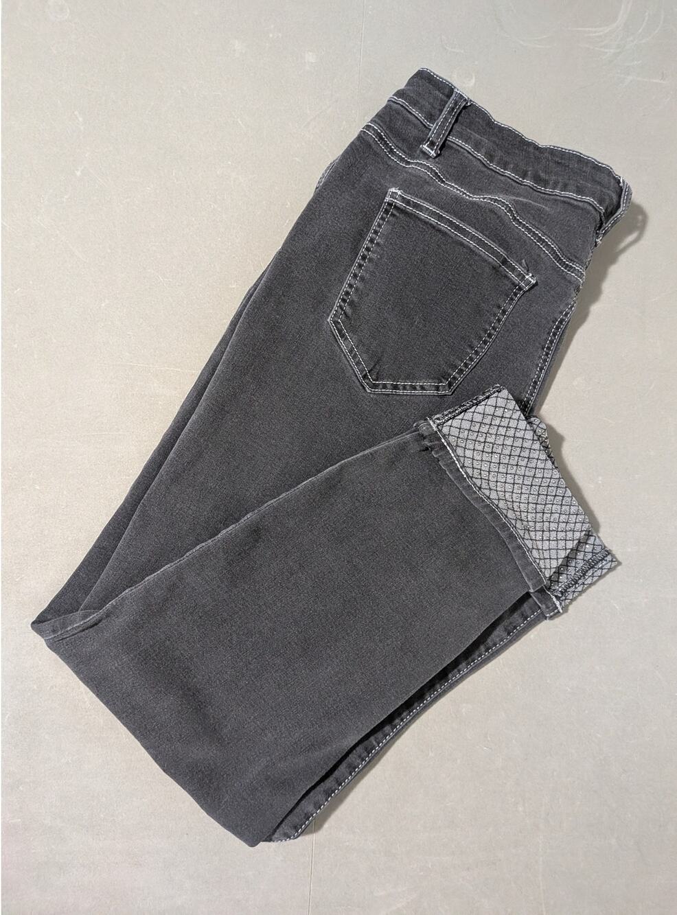 Picadilly Canada Studded Metallic Cuffed Ankle Jeans (Size 14)